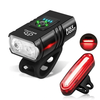 Bike Light Set 1000LM Bright Bicycle Front Light with Smart Taillight,  USB Rechargeable MTB Mountain Bicycle Headlight F