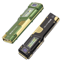 BIKIGHT 10W Compact Thin Mini Portable LED Flashlight Digital Display EDC Tactical Rechargeable Work Light,  Three-Source