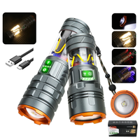 Bikight 2900LM 11 Modes High Power LED Flashlights With COB Side Light TYPE-C USB Rechargeable Mini Torch Self-protectio
