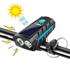 Bikight 4 in 1 Solar Bike Headlight 2400mAh Battery Power Bank 3 Light Modes Waterproof Bicycle Front Light with 130db H