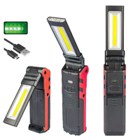 Bikight Adjustable Bright Magnetic LED Work Light for Car Repair USB Foldable Dimming COB Flashlight Lamps