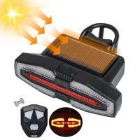 BIKIGHT Bicycle Solar Charging Wireless Remote Control Turn Signal Taillights USB Rechargeable Waterproof Bike Rear Ligh