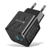 BK-315 PD25W 2-Port USB PD Charger USB-A+USB-C PD QC3.0 Fast Charging Wall Charger Adapter EU Plug for iPhone 16 16 Pro
