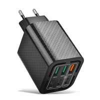 BK320-3A3C PD50W 6-Port USB PD Charger 3USB-A+3USB-C PD3.0 QC4.0/3.0/2.0 FCP Fast Charging Wall Charger Adapter EU Plug