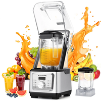 BlitzHome® BH-606C 1600W Quiet Blender with Shield 8 Programs Countertop Smoothie Maker 6-Leaf Blade High-Speed Ice Crus