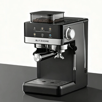 BlitzHome® CM5520 Semi-Automatic Espresso Coffee Machine 20Bar 1350W with Built-in Grinder Large Touchscreen Preheat Pro