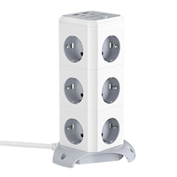 BlitzWolf BW-EC3 3-Layer Vertical Cube EU Socket Plug Power Outlet Extender with 12 AC Outlets / 2 USB-A / 2 USB-C for M