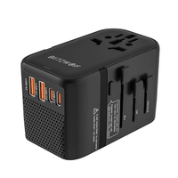 BlitzWolf® BW-TA3 Universal Travel Adapter with 4 AC Outlet 2 USB-C 2 USB-A Ports International Travel Plug 220V to 110V