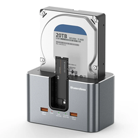Blueendless HD01SN Dual Bay Hard Drive Docking Station Enclosure Case Support 2.5/3.5inch SATA HDD and M.2 NVME/SATA SSD