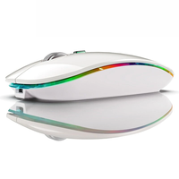 BOW RGB 2.4G+Bluetooth Wireless Mouse Backlight Jiggler Mouse Rechargeable Silent Ergonomic Mice for iPad Laptop Compute