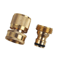 Brass 3/4 Hose Quick Connector Male and Female Set Water Hose Fitting European Style Leak Proof Rubber Washer Easy Inst