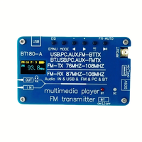 BT180 bluetooth 5.3 Transmitter Receiver FM Radio USB Audio Decoder PC Soundcard EQ Modes AUX Input 2800mAh Battery Long