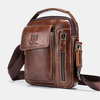 BULLCAPTAIN Genuine Leather Business Messenger Bag Retro Mini Vintage Shoulder Bag Crossbody Bag for Men Multi-functiona