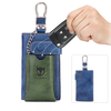 BULLCAPTAIN Genuine Leather Mens Keycase Portable Housekeeper Stand Car Keychain Storage Keycase Fashion Color Block Men
