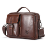 BULLCAPTAIN Genuine Leather Mens Shoulder Bag Business Crossbody Bag Male Briefcase Messenger Bag Men