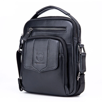 BULLCAPTAIN Genuine Leather Messenger Bag for Men Adjustable Shoulders Sling Crossbody Bags for Travel Work Business Han