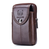 BULLCAPTAIN Genuine Leather Waist Pack Mens Small Fanny Belt Bag Travel Phone Pouch Male Work Leather Waist Bag