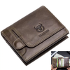BULLCAPTAIN Genuine Leather Wallet for Men Retro Large Capacity Wallet RFID Blocking Wallet Multi-card Position Credit C