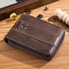 BULLCAPTAIN Genuine Leather Zipper Men Wallets Multi Card Slot ID Card Mini Holder Bags Bussiness Casual Coin Purse