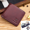 BULLCAPTAIN Large Capacity Genuine Leather Trifold Wallet Mens Credit Card Holder with 14 Card Slots Slim Coin Purse Sho