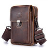 BULLCAPTAIN Men Casual Waist Bag Belt Purse Genuine Leather Multifunctional Shoulder Messbage Bag Mobile Phone Crossbody