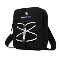 BULLCAPTAIN Men Waterproof Oxford Cloth Sports Crossbody Bag Lightweight Multi-Compartment Zipper Single Shoulder Bag