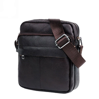 BULLCAPTAIN Mens Bag Genuine Leather Fashion Men Small Flap Shoulder Crossbody Bags Bussiness Casual Men