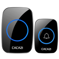 CACAZI Smart Home Wireless Music Doorbell 60 Chimes 5 Volume 300M Remote IP44 Waterproof Door Bell