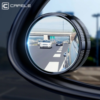 CAFELE 2PCS Adjustable Car Mirror Blind Spot Mirror AuxiliaryMirror HD 360° Wide Angle Crew Suction Cup