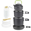 Camping 4~5 Person Cookware Cooking Set Survival Equipment Aluminum Nonstick Outdoor Tableware Coffee Kettle Pot Pan Bow
