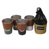 Camping Cup4*350ML Stainless Steel Cups with Heat-Resistant Covers and Cup Bag Mesh Bag for Outdoor Adventures