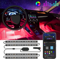 Car Atmosphere Lights Interior APP Control 12V 48 LEDs 1 To 4 Modified LED Colorful Atmosphere Lights Car Foot Interior