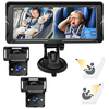 Car Baby Camera Dual Channel 6.8inch 1080P Display with 2 IR Night Camera and 150° Wide View Angle Automotive Baby Camer