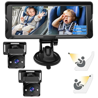 Car Baby Camera Dual Channel 6.8inch 1080P Display with 2 IR Night Camera and 150° Wide View Angle Automotive Baby Camer