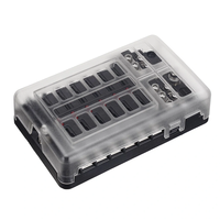 Car Boat Fuses Block 12 Way LED Fuses Junction Box Blades Fuses Terminal Box 12V/24V