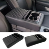 Car Center Console Armrest Cushion with 2 Cup Holders PU Leather Portable Car Armrest Pillow Height Cushion