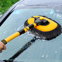 Car Cleaning Wash Brush Telescoping Long Handle Cleaning Mop Chenille Broom Flexible Bendable Adjustable Length Car Clea