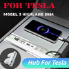 Car Dock with USB Charging Expansion Docking Station For Tesla Model 3 Highland 2024 PD 27W Fast Charger Car Intelligent