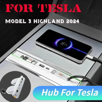 Car Dock with USB Charging Expansion Docking Station For Tesla Model 3 Highland 2024 PD 27W Fast Charger Car Intelligent
