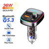 Car FM Transmitter PD Type C Dual USB Ambient Player MP3 Charger Bluetooth 5.3 Wireless Light Handsfree PD QC3.0