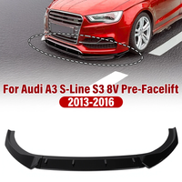 Car Front Bumper Lip Spoiler Splitter Front Bumper Lip Cap Chin Spoiler Guard For Audi A3 S-Line S3 8V Pre-Facelift 2013