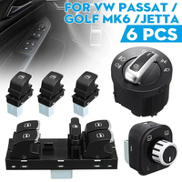 Car Headlight Switch Side Power Mirror Switch Chrome Switch for VW Golf 5 6 Jetta 5 6 Passat B6 Touran Tiguan