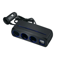 Car Mobile Phone Universal Charger Double Head Usb Port Car One Tow Two Split Lighter Plug 3 Holes