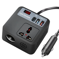 Car Power Inverter 12V 24V to 220V 150W Multiple USB Ports QC3.0 PD Fast Charging LED Voltage Display Portable Converter