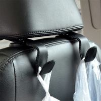 Car Seat Headrest Hook Fuax Leather Hidden Rear Hanging Rack Storage Rack Storage Bag Rear Luggage Rack