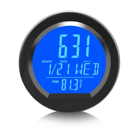 Car Solar Car Clock Temperature Gauge LED Digital Display Night Light Intelligent Car Thermometer Clocks Dashboard Therm