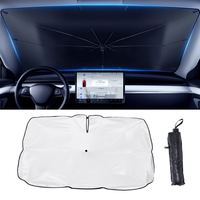 Car Sunshade Umbrella Front Windshield Retractable Sun Protection Heat Insulation Car Umbrella Side Baffle Sunshade 360°