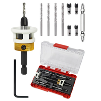 Carbide Tipped Countersink Drill Bits Set Low Friction Depth Stop 1/4 Hex Shank Replaceable HSS Pilot Drill Wood Plasti