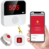 CF100 Tuya WiFi Alarm System Emergency Call Button for Seniors Emergency Call Receiver+Call Buttons SOS Bracelet Call Bu