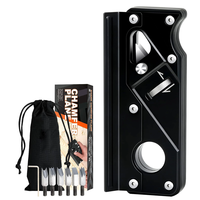 Chamfer Plane Woodworking Corner Edge Flattening Tool Adjustable Depth High Carbon Steel Blades Lightweight Design Porta